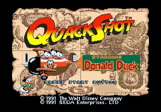 QuackShot title screen for Sega Mega Drive